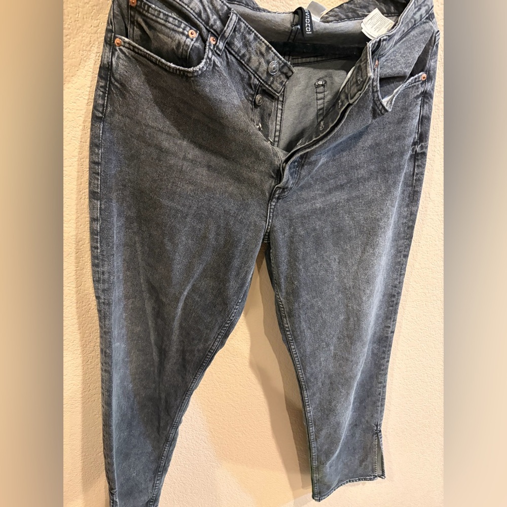 H&M Divided Charcoal Denim Split Hem Jeans